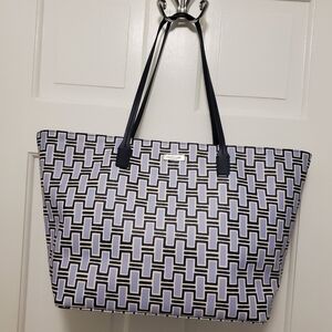 EC Kate Spade Large Margaretta Zip Close Tote Colorful, Business, Navy, Lavender